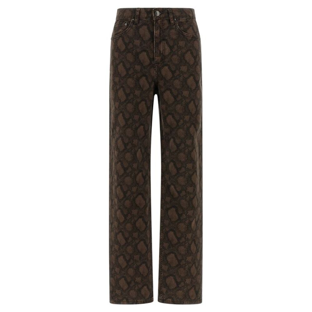 ROTATE BIRGER CHRISTENSEN Brown Cotton Straight-Leg Women's Jeans